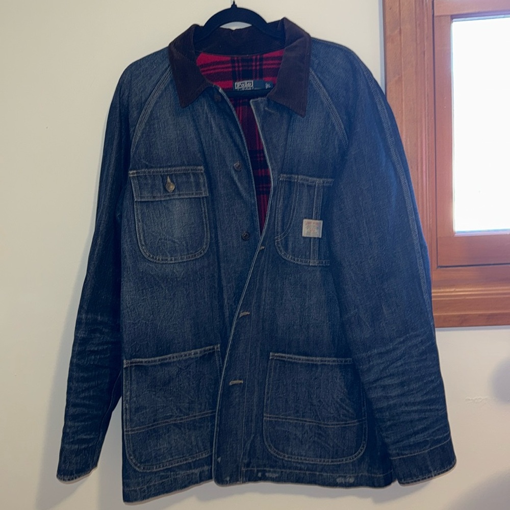 Polo by Ralph Lauren Denim Jacket with Brown Collar